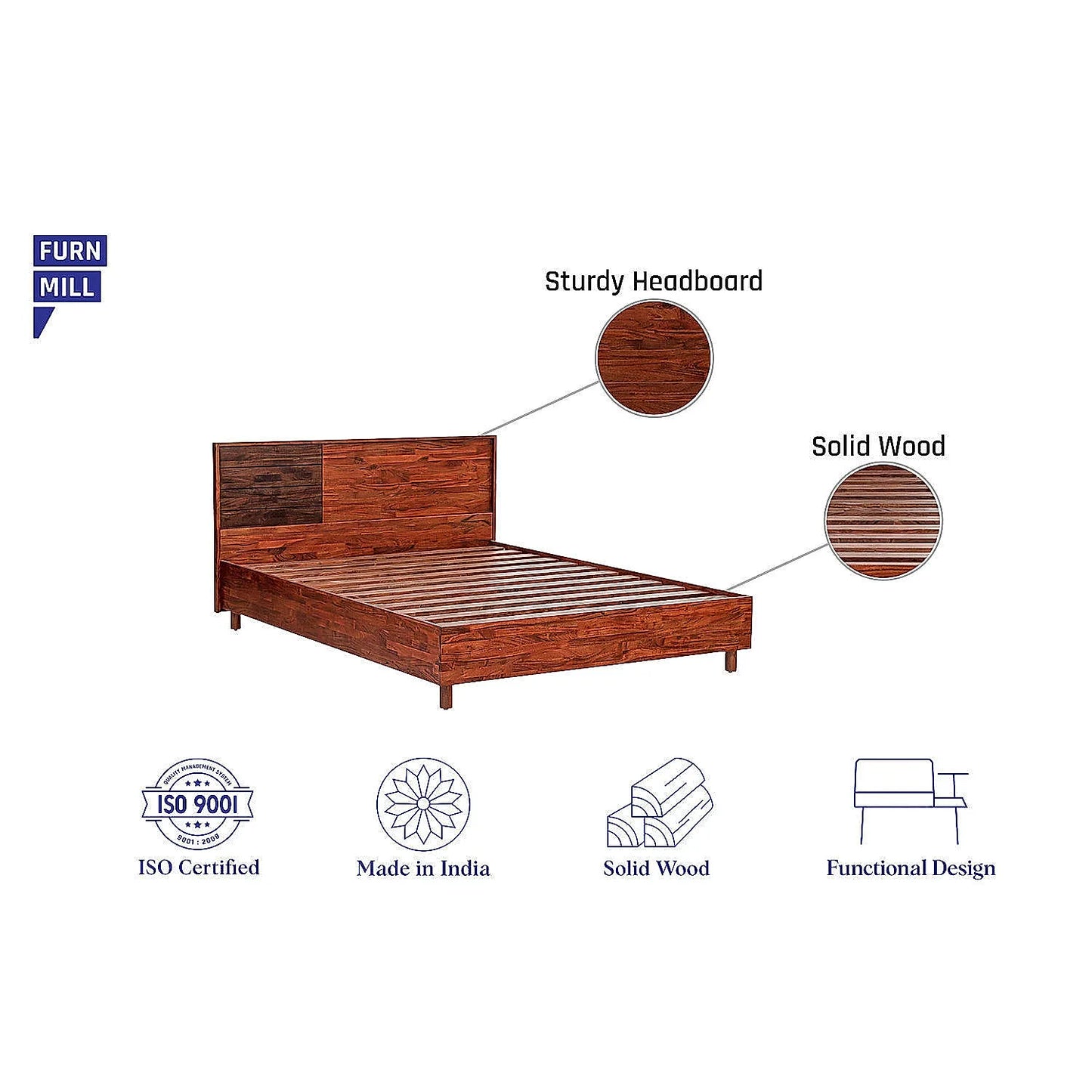 Emma Queen Size Wooden Bed
