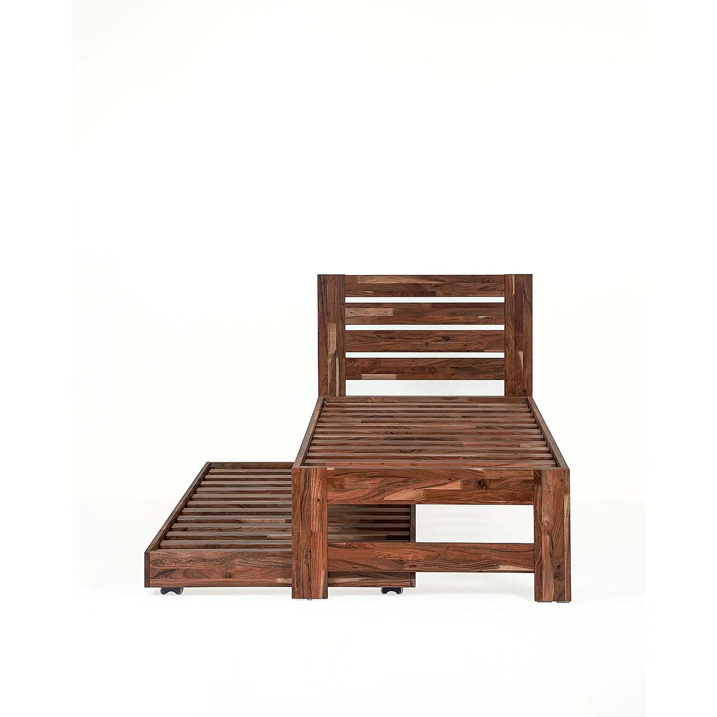 Boston Wooden Trundle Single Bed in Natural Finish
