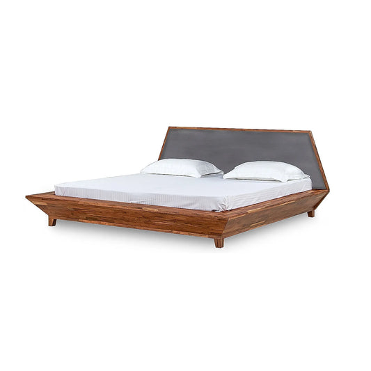 Avan Wooden King Size Bed in Natural Finish