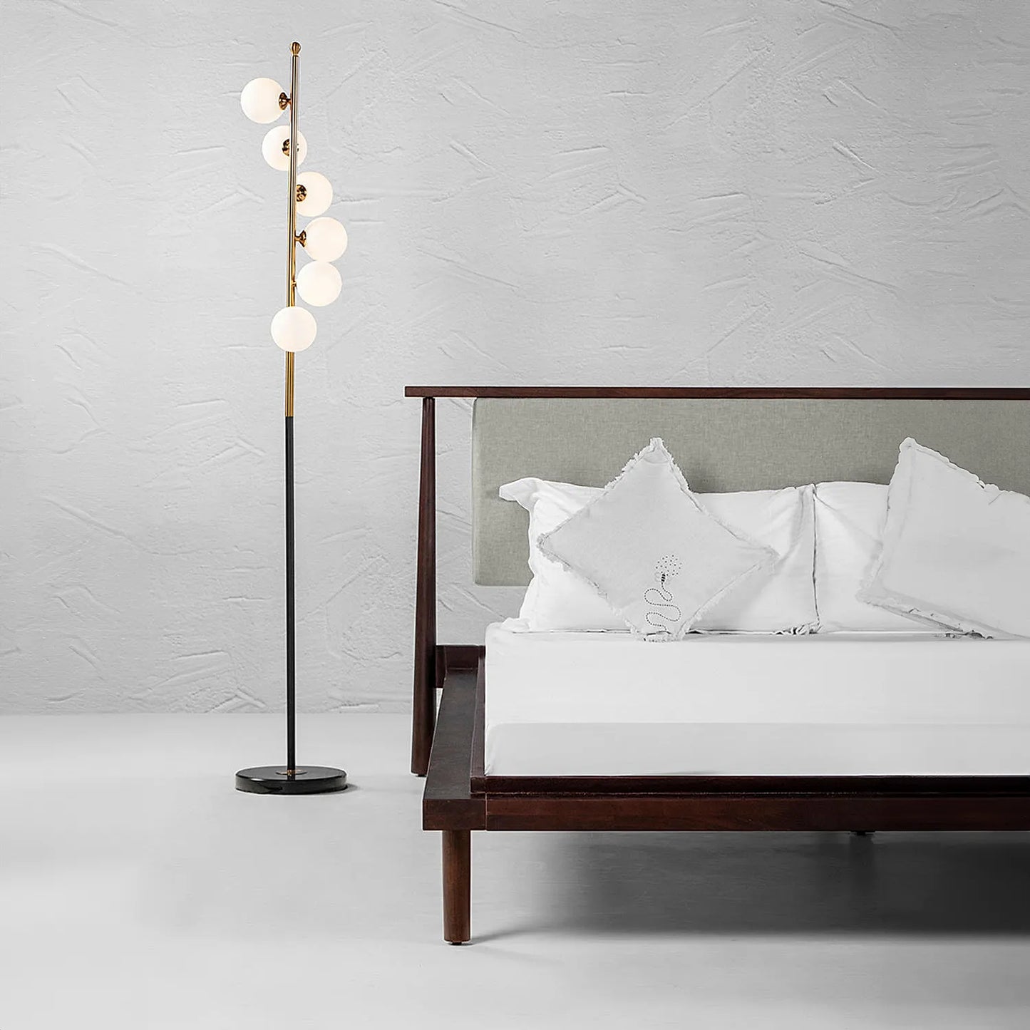 Cleo Queen Size Wooden Bed in Dark Walnut Finish