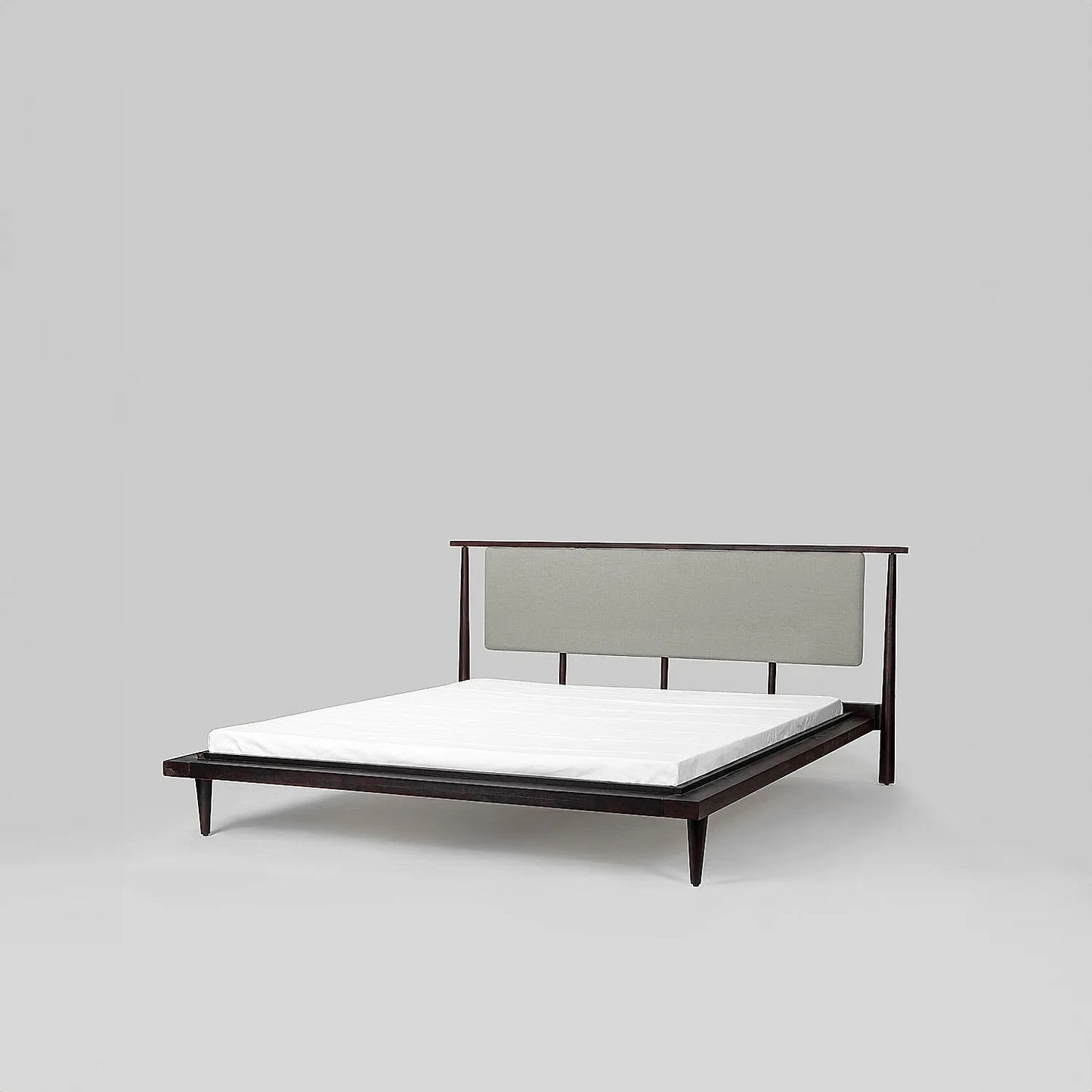 Cleo Queen Size Wooden Bed in Dark Walnut Finish