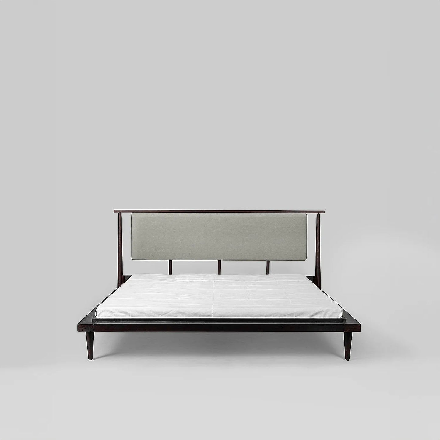 Cleo Queen Size Wooden Bed in Dark Walnut Finish