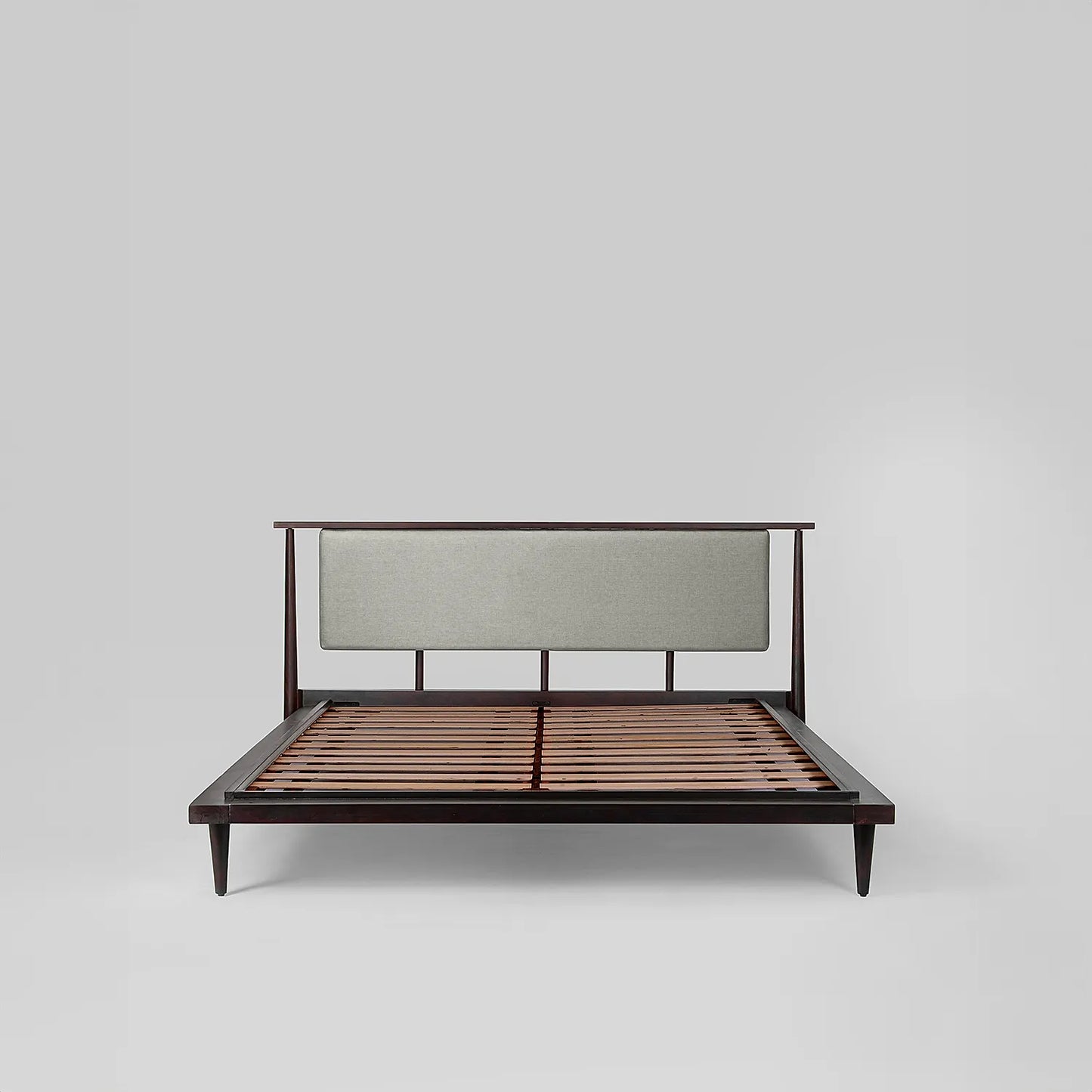 Cleo Queen Size Wooden Bed in Dark Walnut Finish
