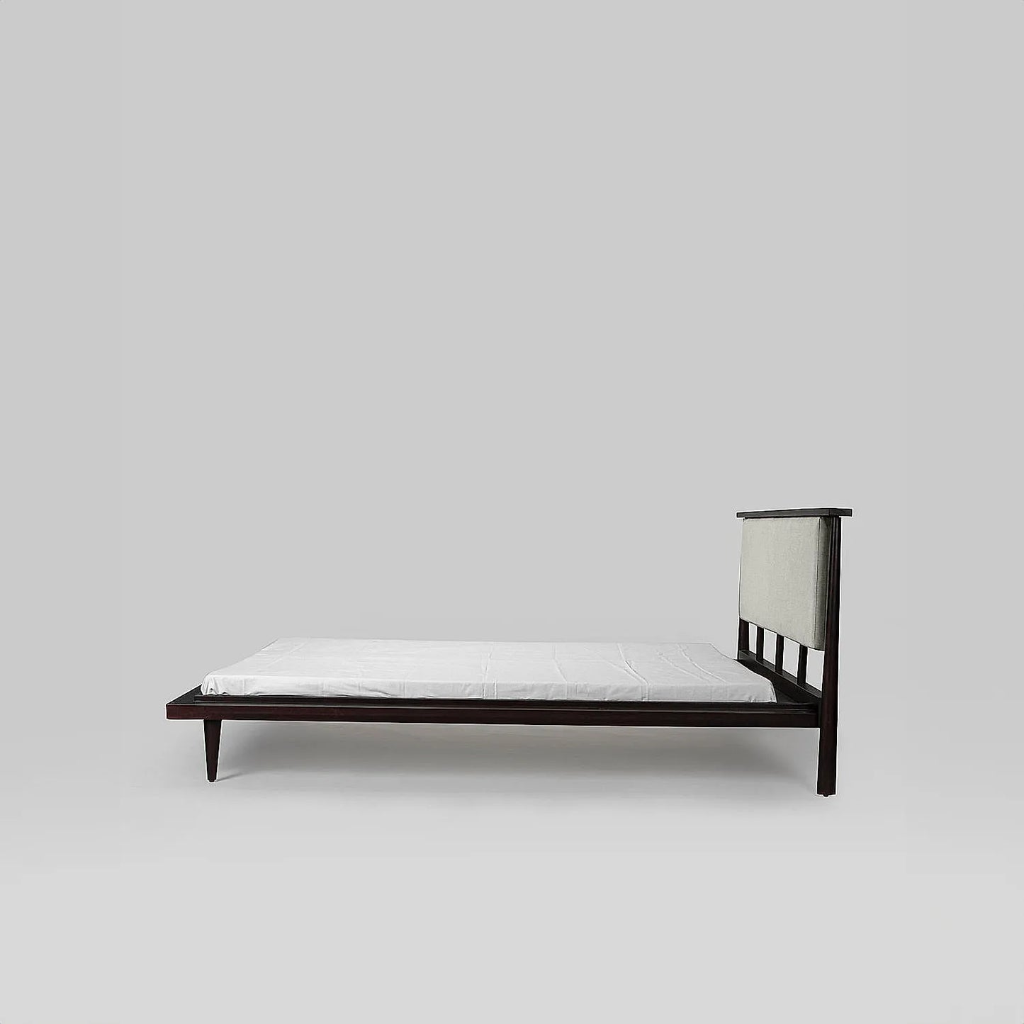 Cleo Queen Size Wooden Bed in Dark Walnut Finish