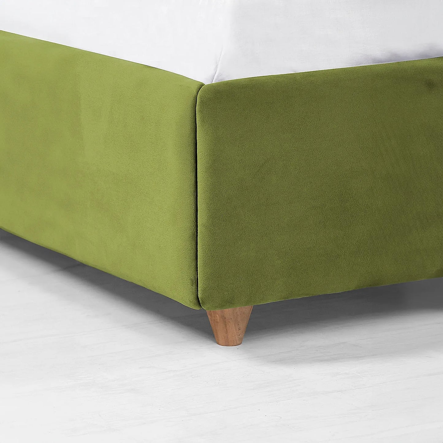 California King Size Fabric Bed (Velvet, Green)