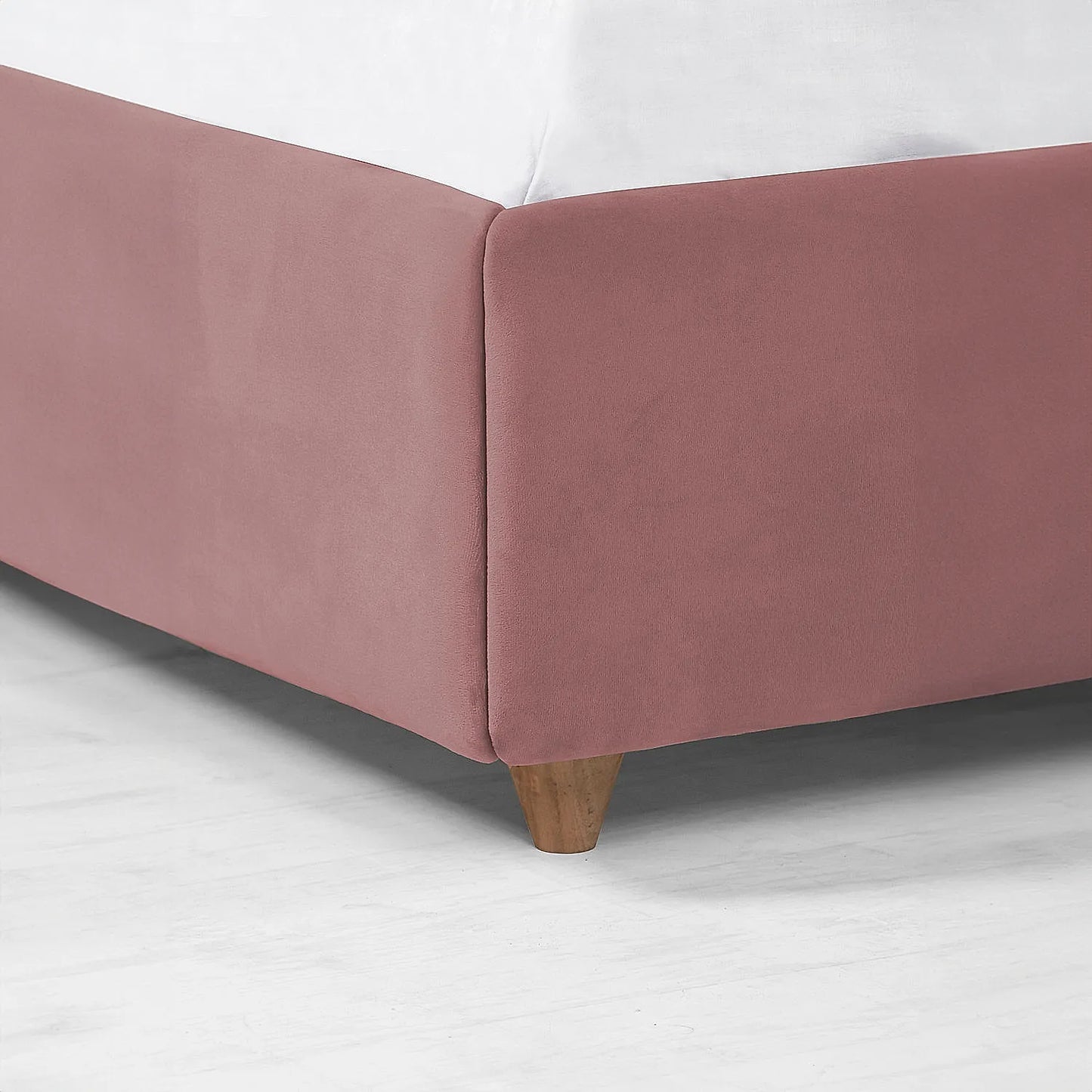 California King Size Fabric Bed (Velvet, Mauve)