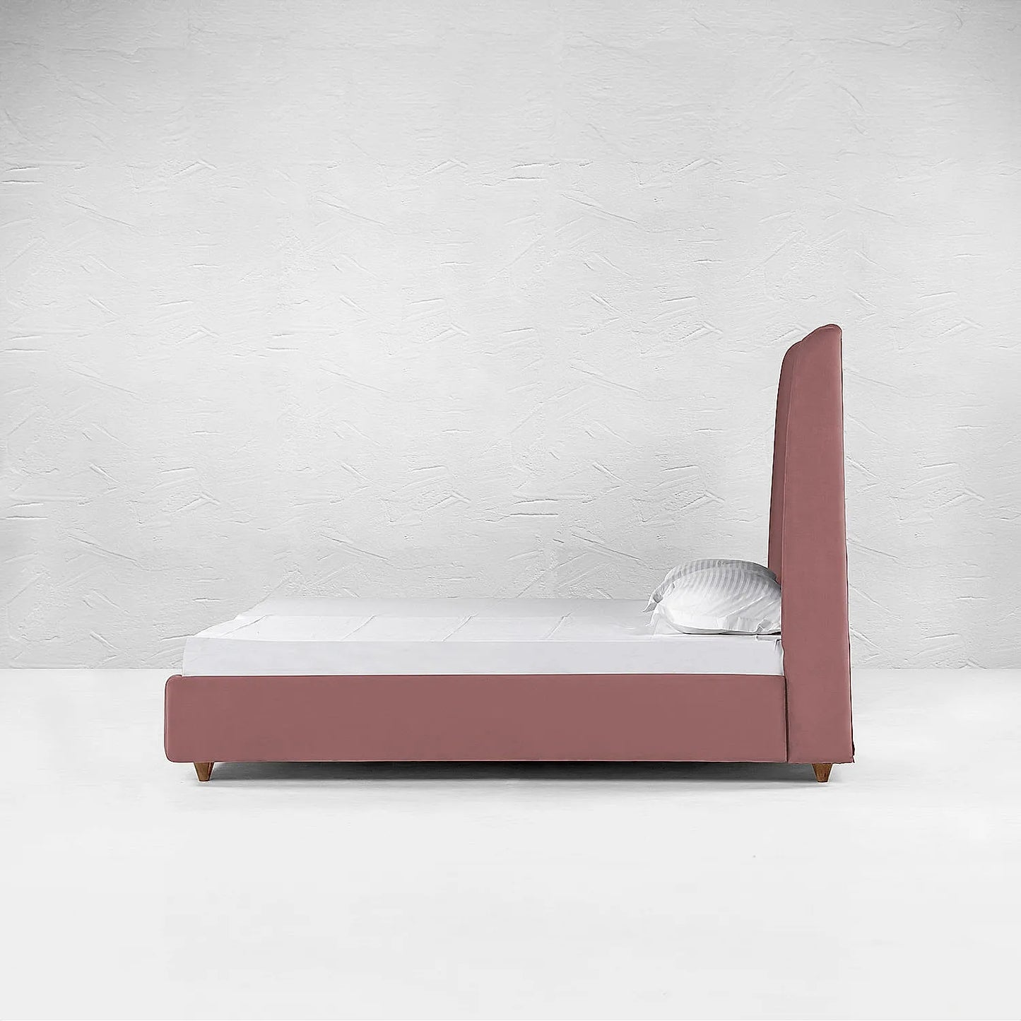 California King Size Fabric Bed (Velvet, Mauve)