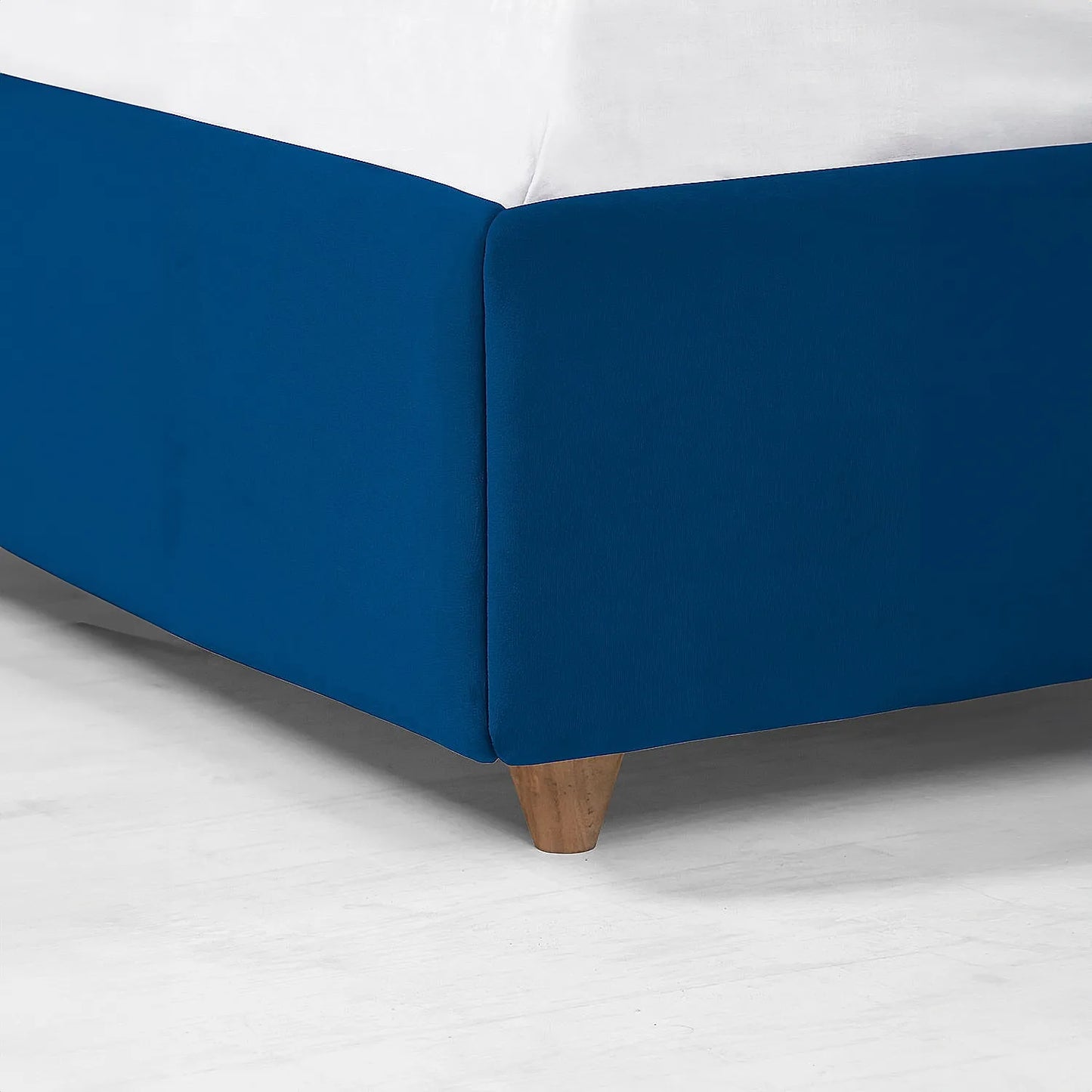 California King Size Fabric Bed (Velvet, Blue)