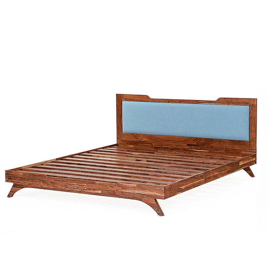 Nirvana Wooden Bed Without Storage (King Size, Natural Finish)