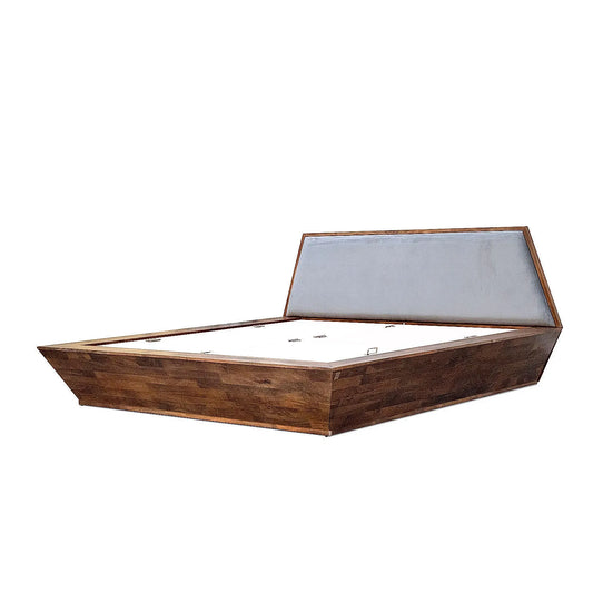 Avan Wooden King Size Bed With Storage (Natural Finish)