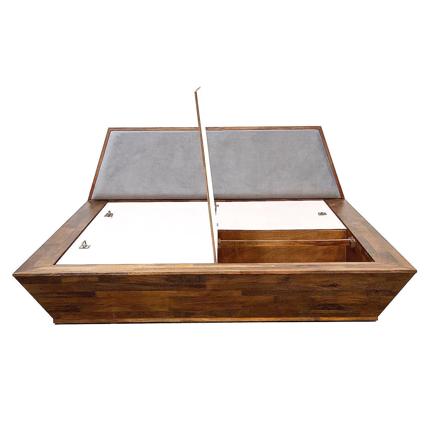 Avan Wooden King Size Bed With Storage (Natural Finish)