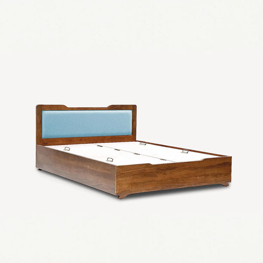 Nirvana Wooden Bed With Storage (King Size, Natural Finish)