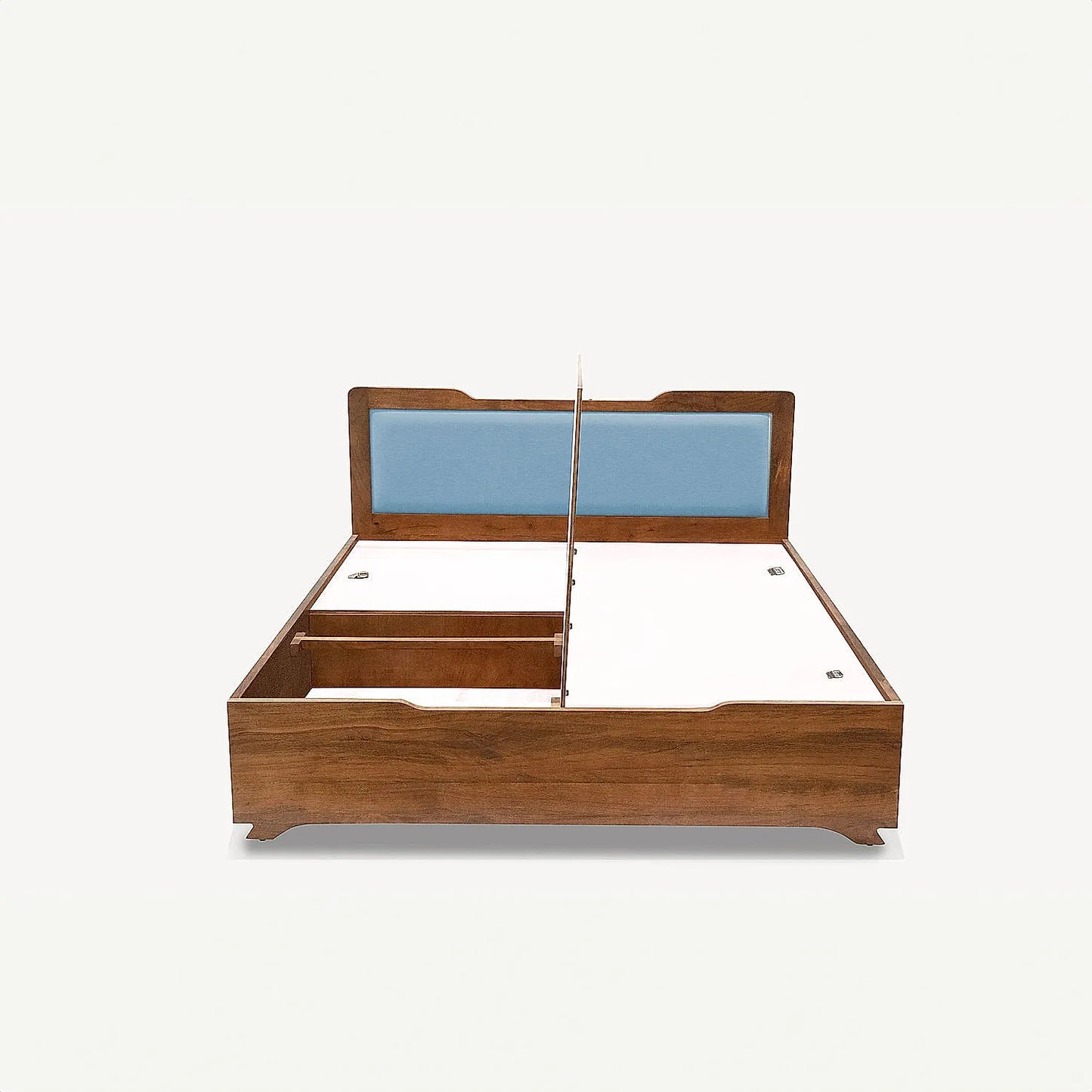 Nirvana Wooden Bed With Storage (Queen Size, Natural Finish)