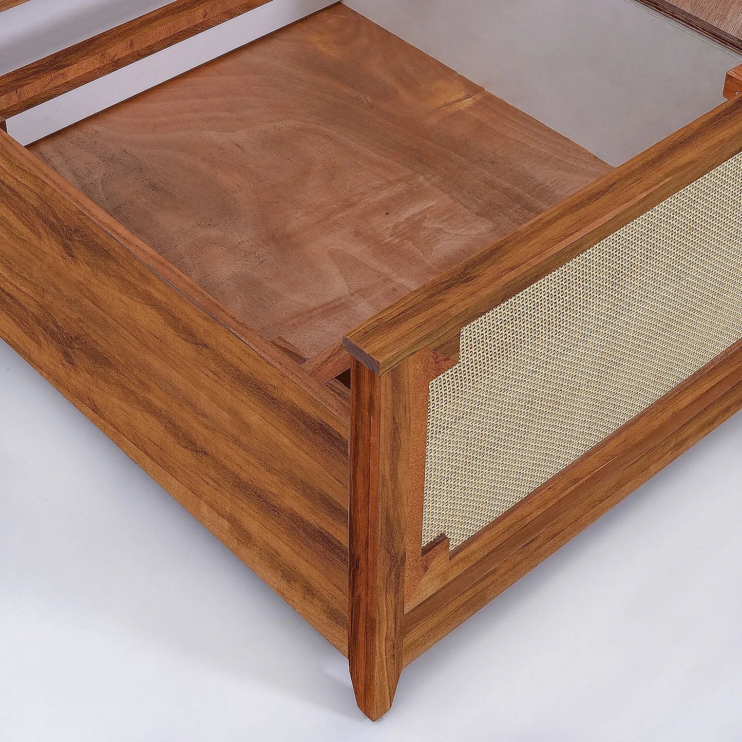 Barrow Rattan Bed with Storage (Natural Finish)