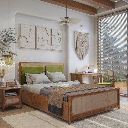 Barrow Rattan Bed without Storage (Natural Finish)