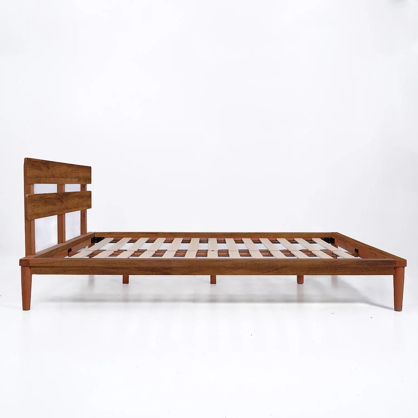 Beeline Wooden Queen Size Bed in Natural Finish