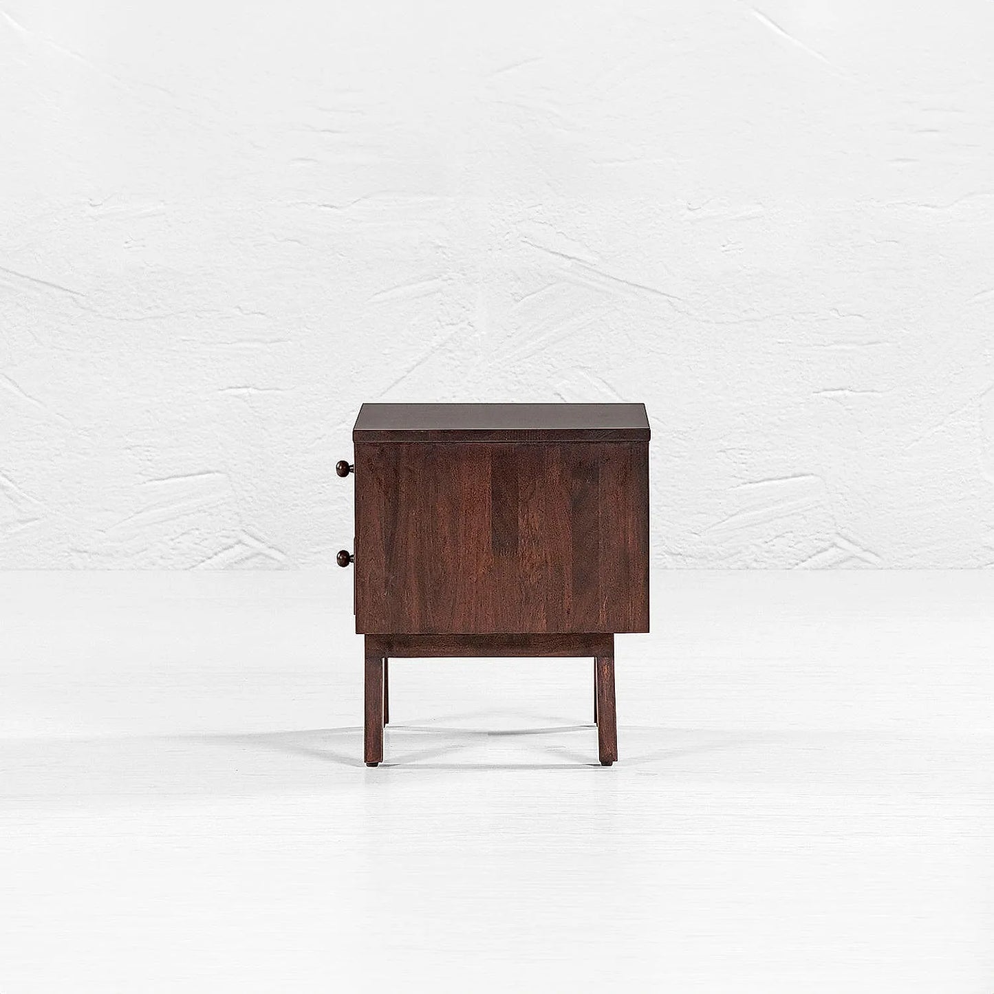 Greek Wooden Bedside Table in Dark Walnut Finish