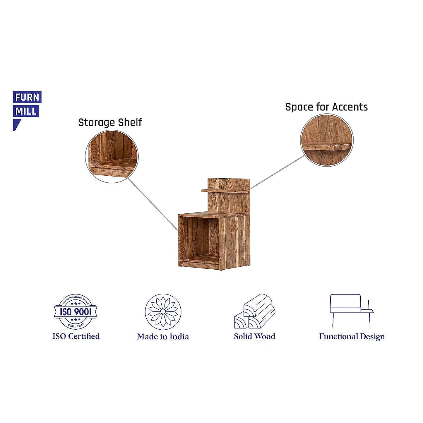 Eva Bedside Wooden Table