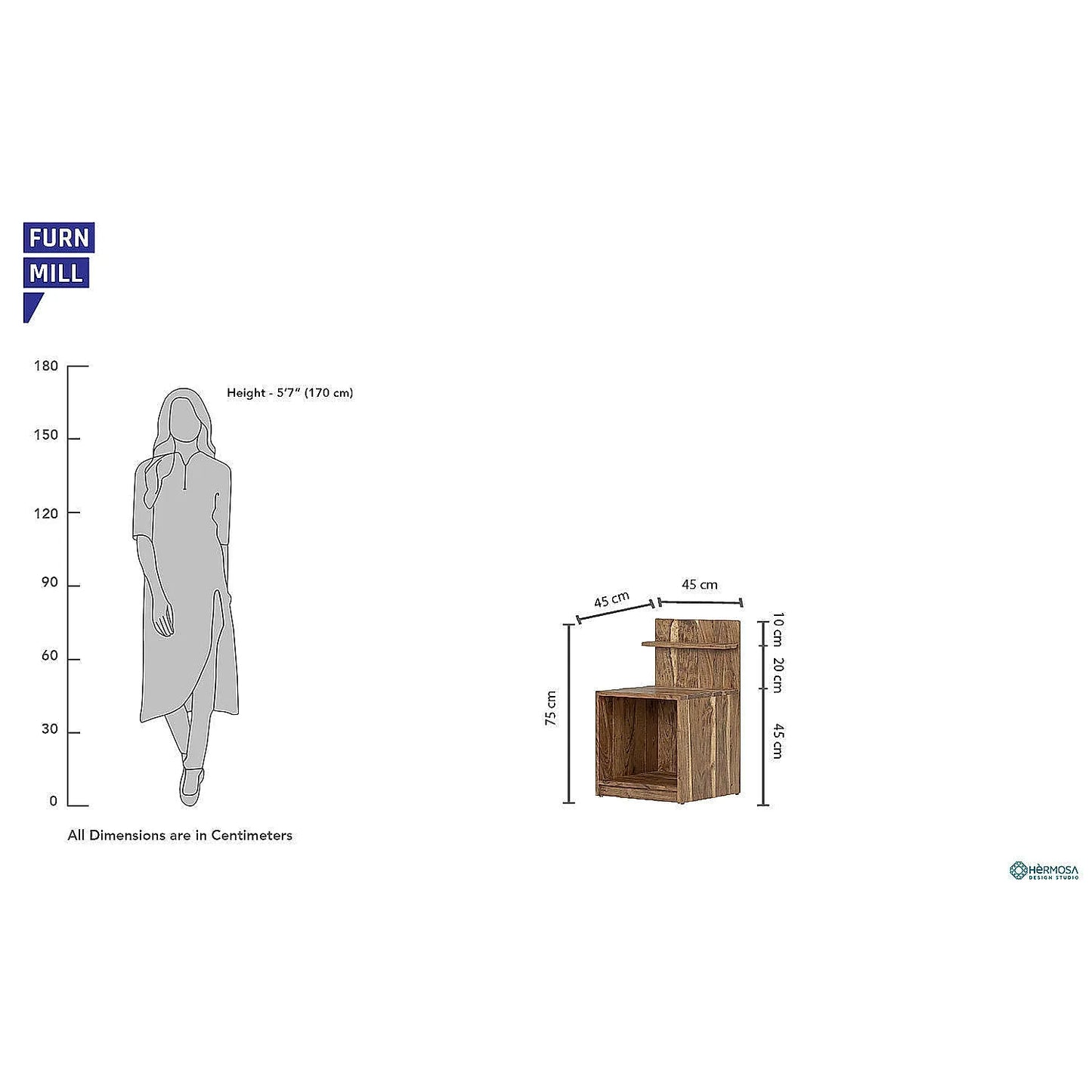 Eva Bedside Wooden Table