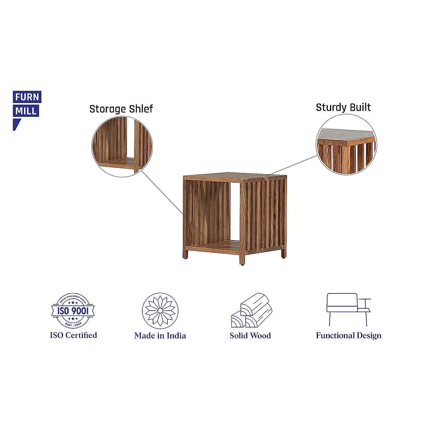 Zail Wooden Bedside Table