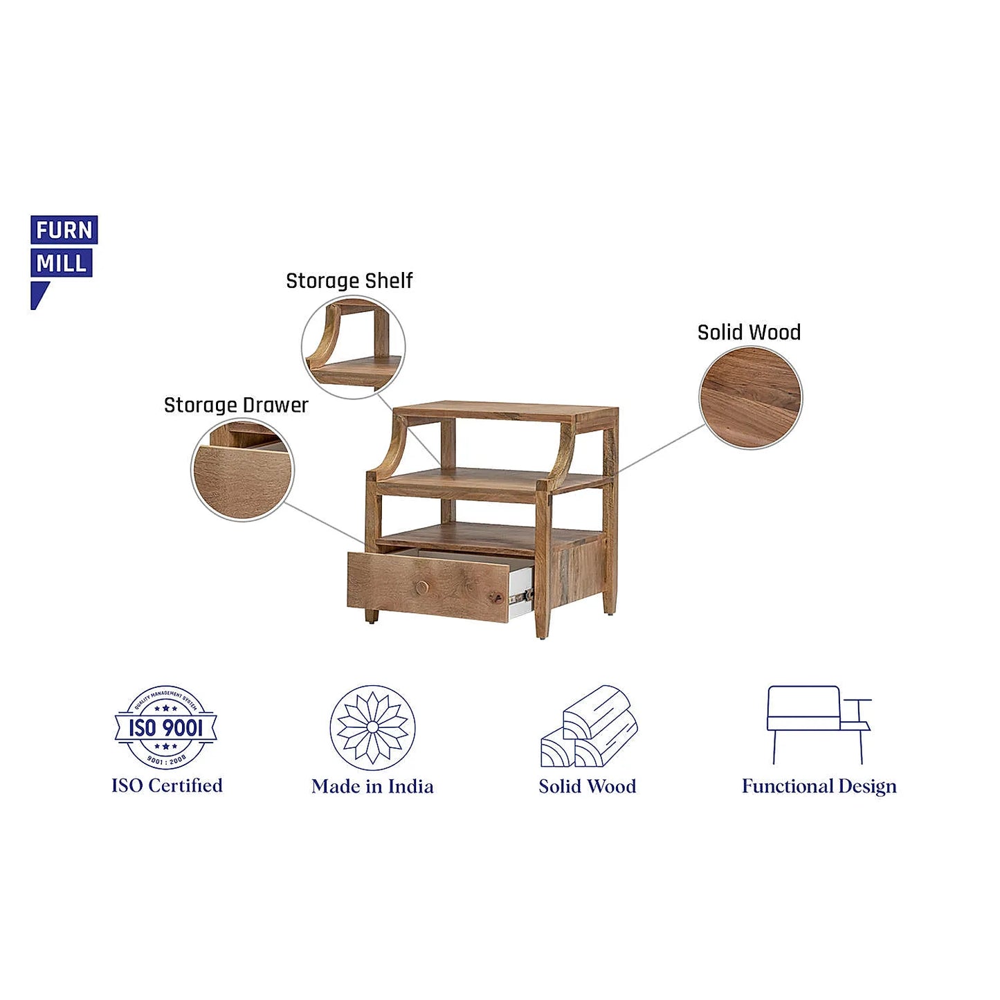 Jack Wooden End Table