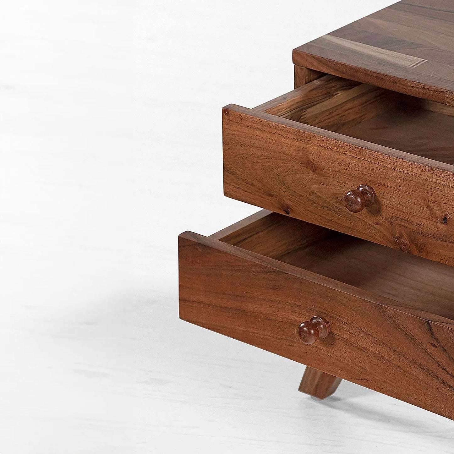Greek Wooden Bedside Table in Natural Finish