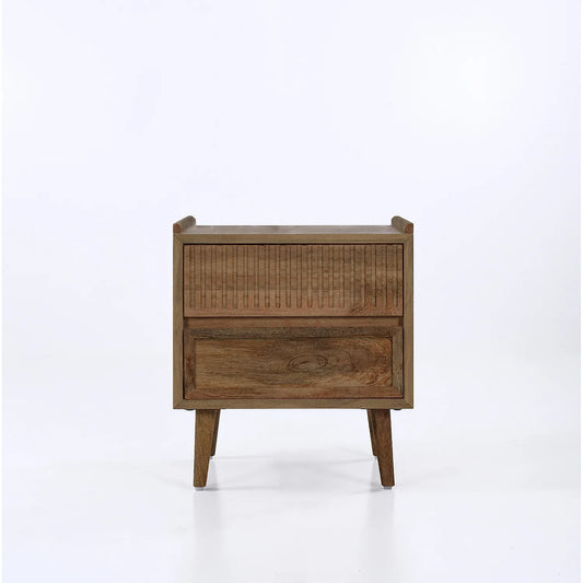 Sudan Wooden Bedside Table in Natural Finish