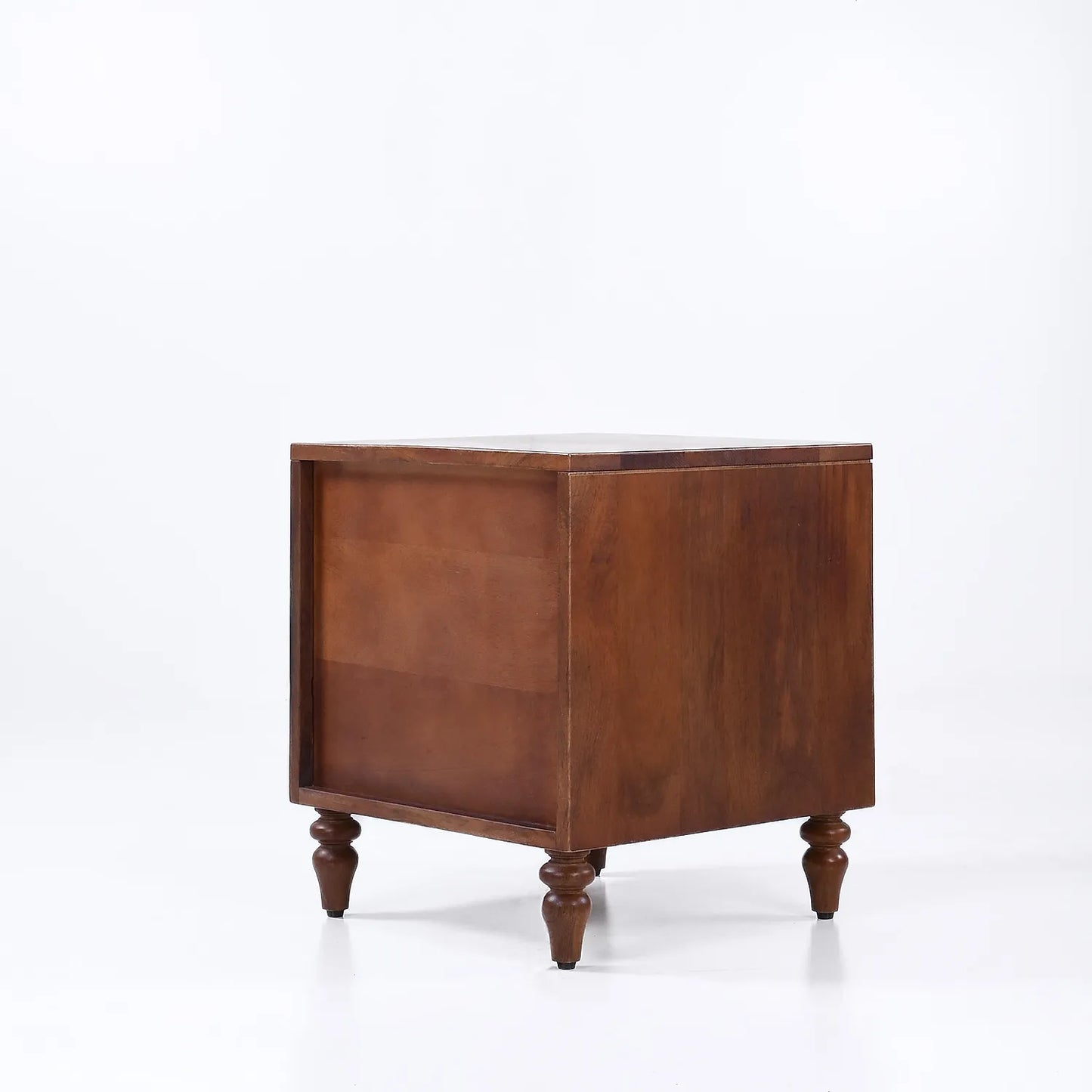 Sahar Wooden Bedside Table in Light Walnut Finish