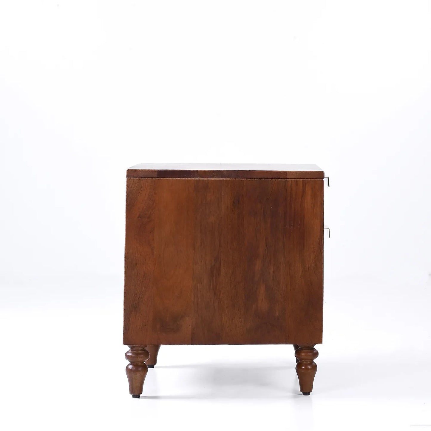 Sahar Wooden Bedside Table in Light Walnut Finish