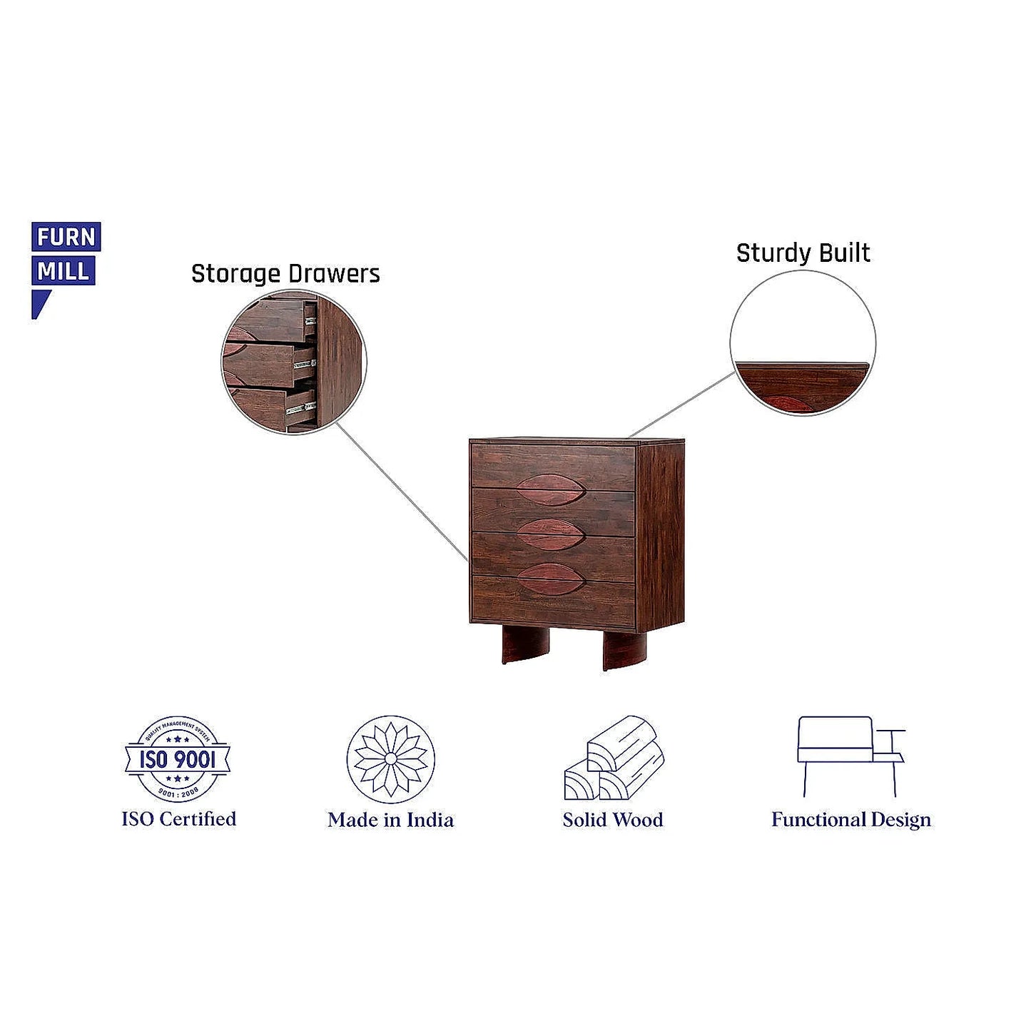 Delve Wooden Chest of Drawers