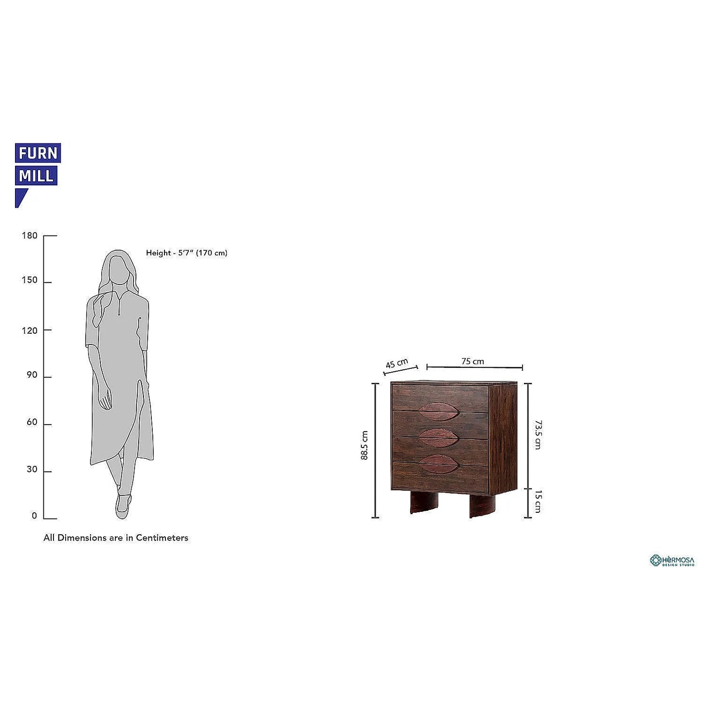 Delve Wooden Chest of Drawers