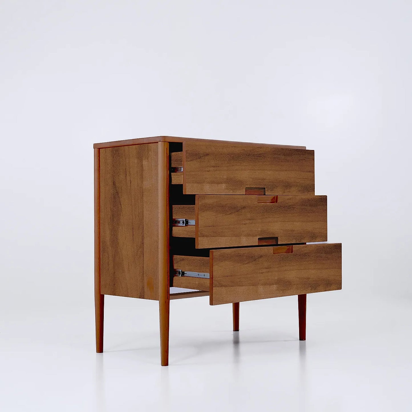 Simone Wooden 3 Chest of Drawers (Natural Finish)