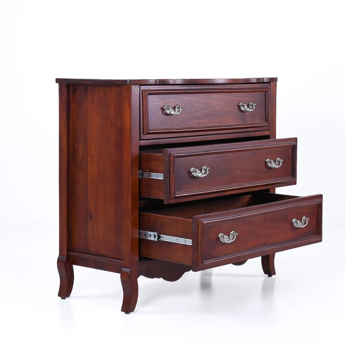 Juliet Wooden 3 Chest of Drawers (Teak Finish)