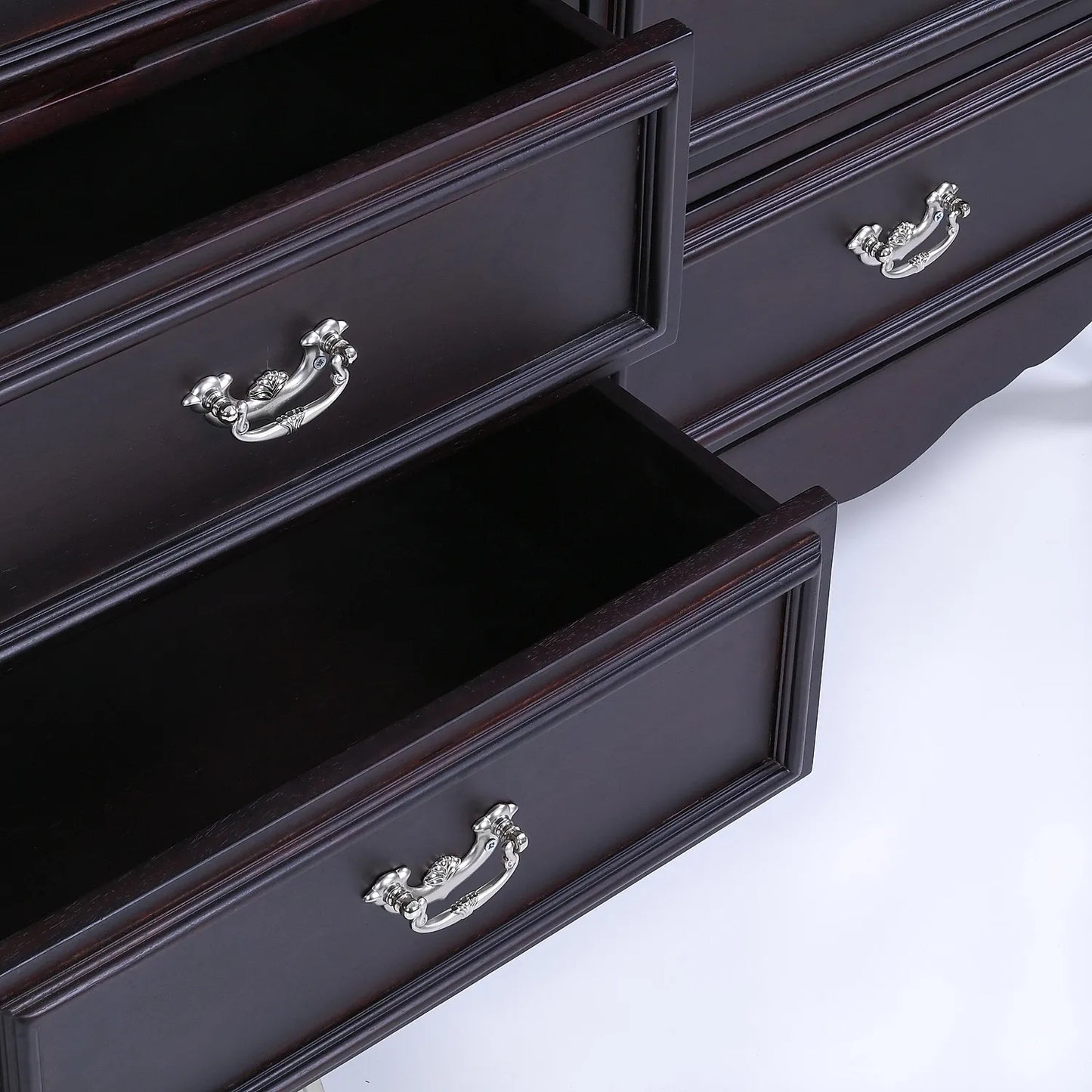 Hesper Wooden 6 Chest of Drawers in Dark Walnut Finish