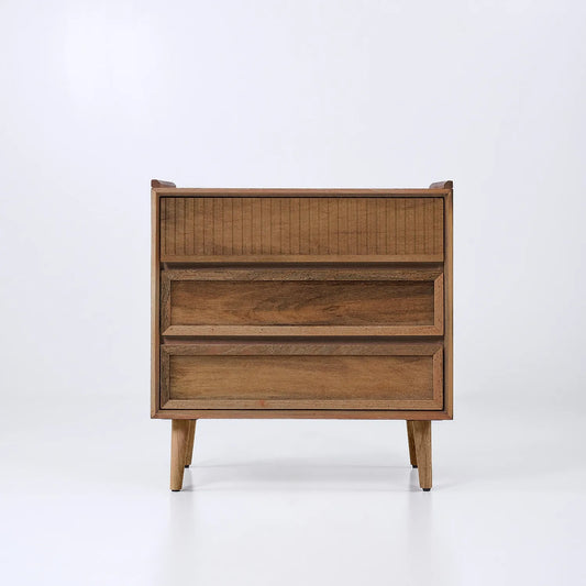 Cosmo Wooden 3 Chest of Drawers (Natural Finish)