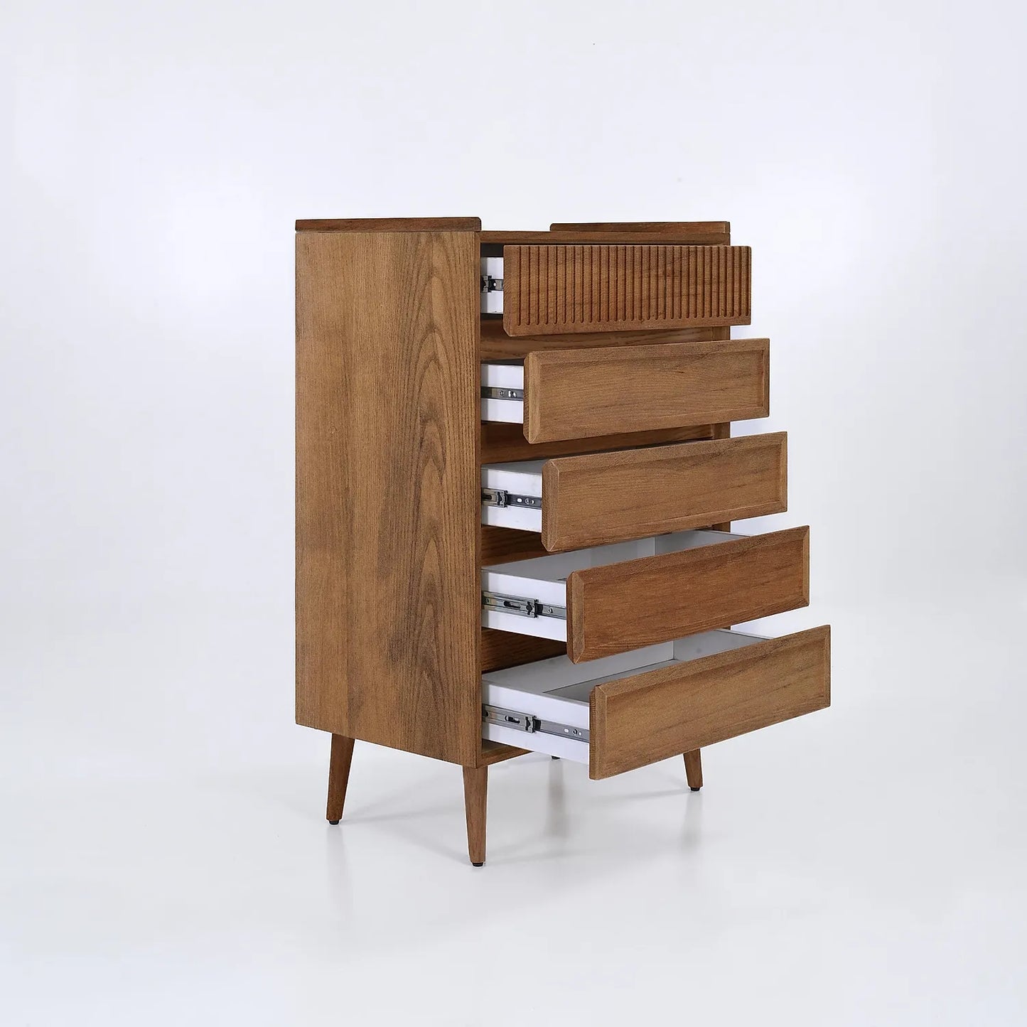Cosmo Wooden 5 Chest of Drawers (Natural Finish)