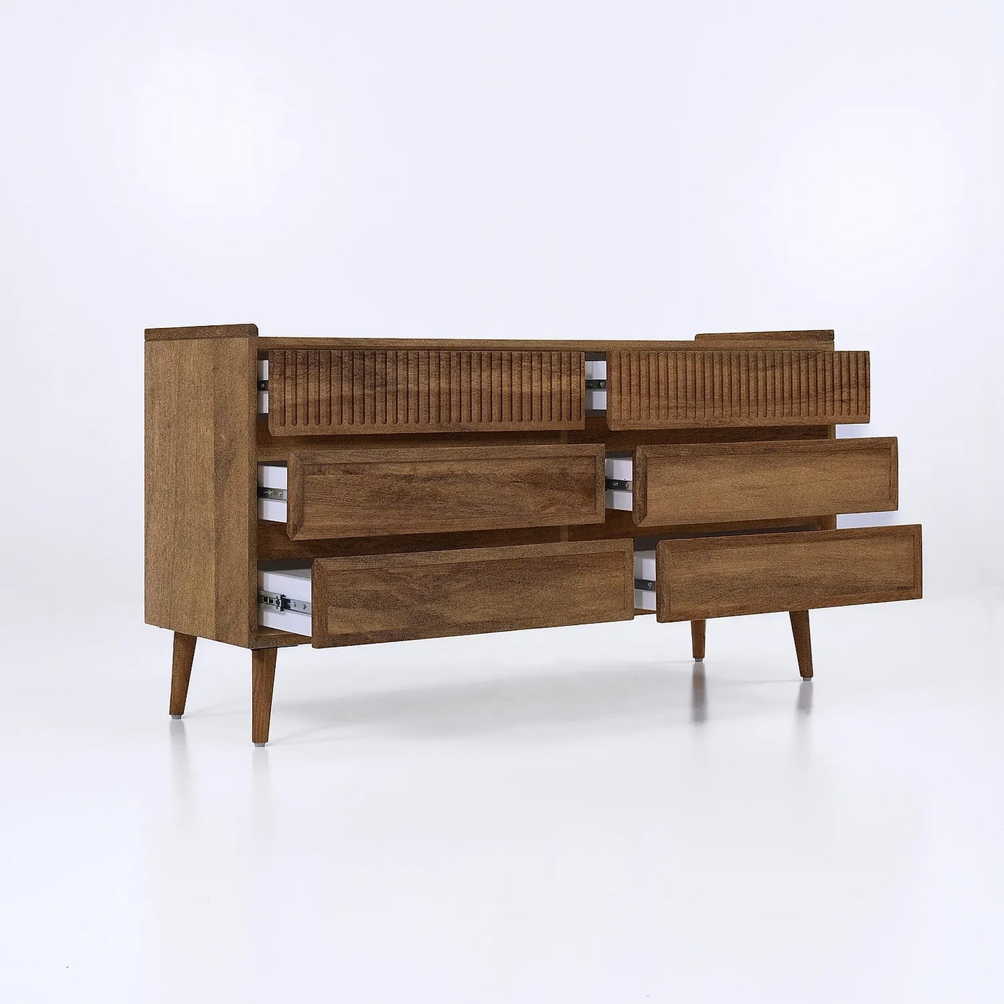 Cosmo Wooden 6 Chest of Drawers (Natural Finish)