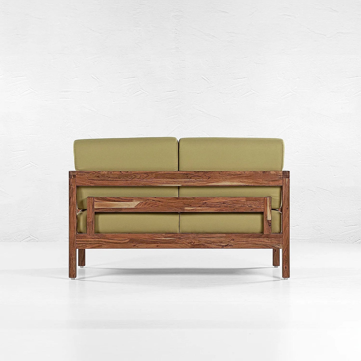Crate 2 Seater Wooden Sofa (Linen, Green)
