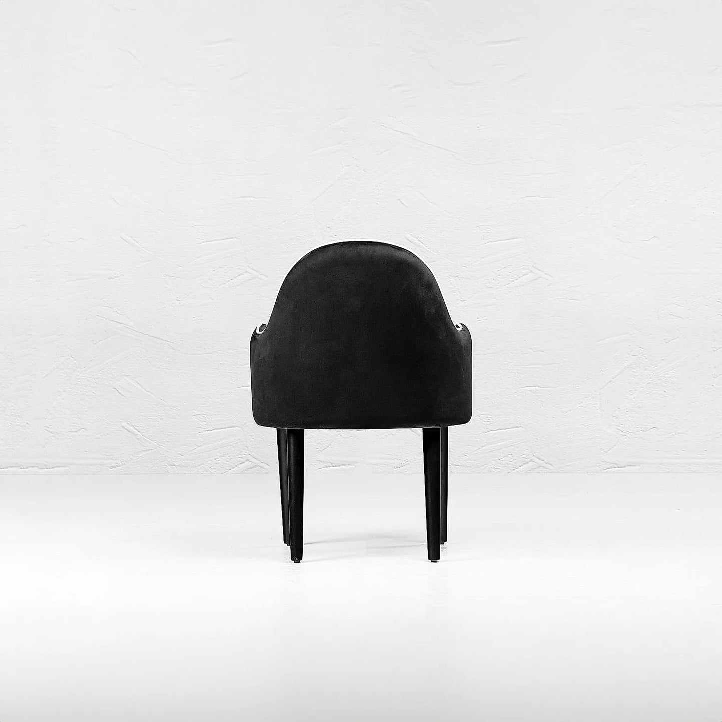 Lea Wooden Accent Chair (Velvet, Black)