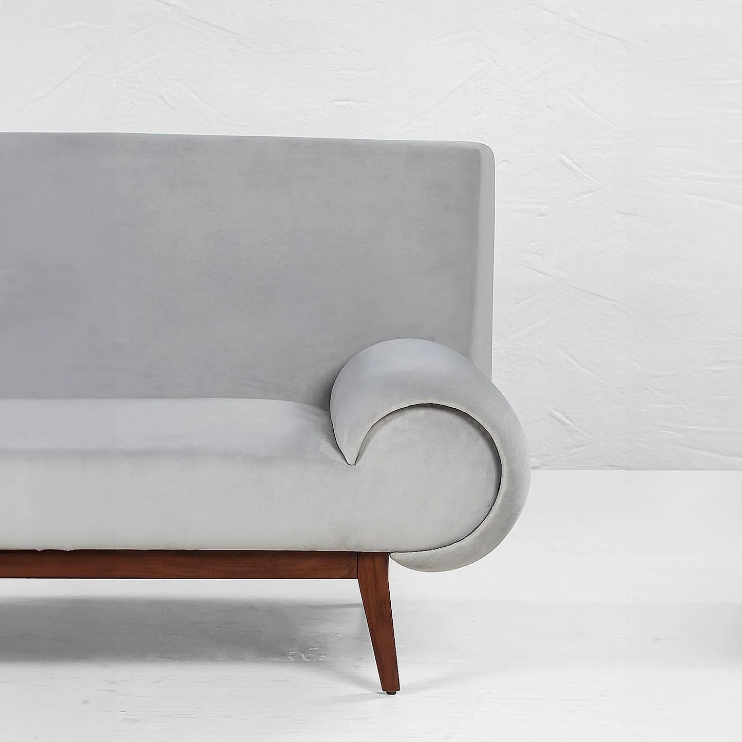 Kow Tow 2 Seater Wooden Sofa (Velvet, Grey)
