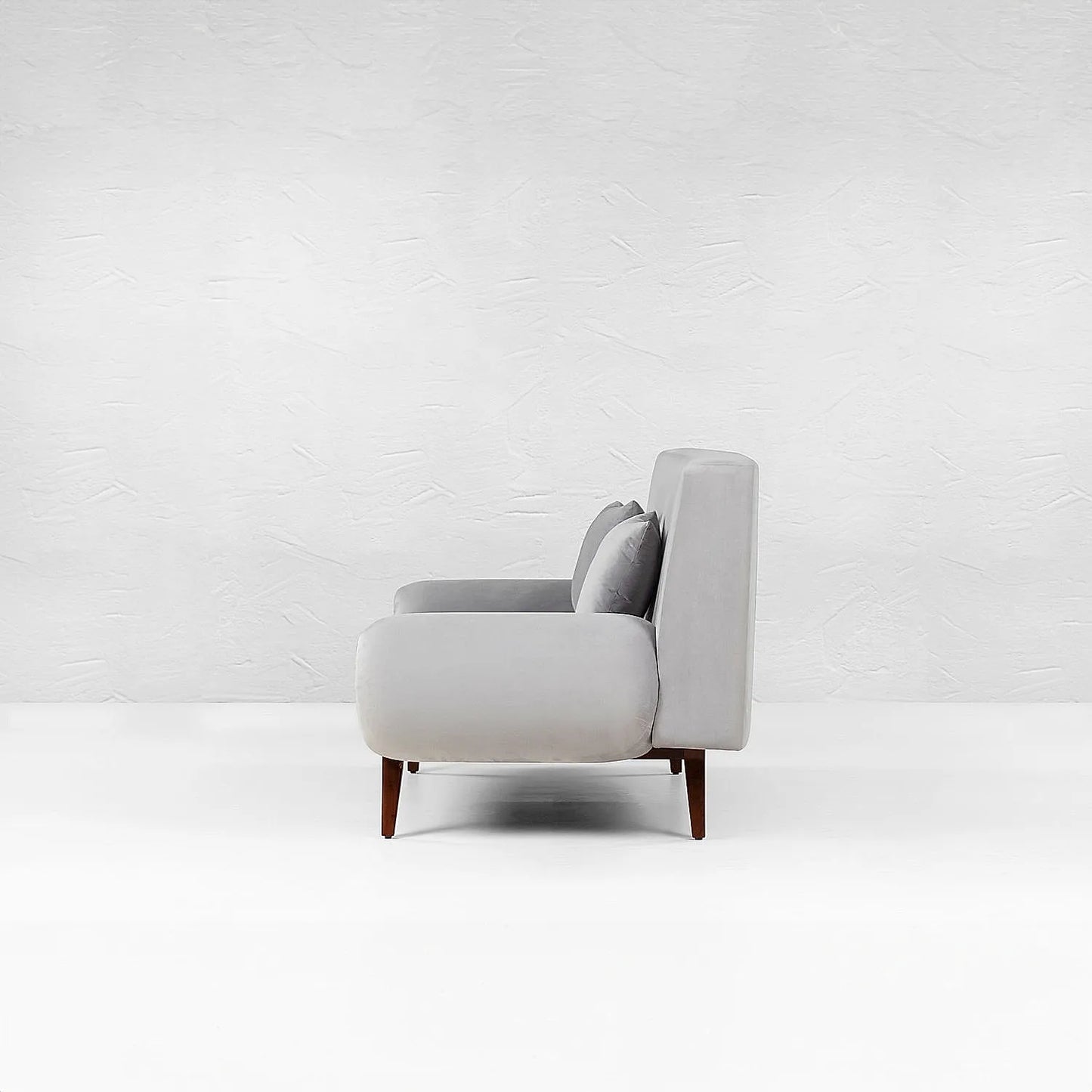 Kow Tow 2 Seater Wooden Sofa (Velvet, Grey)