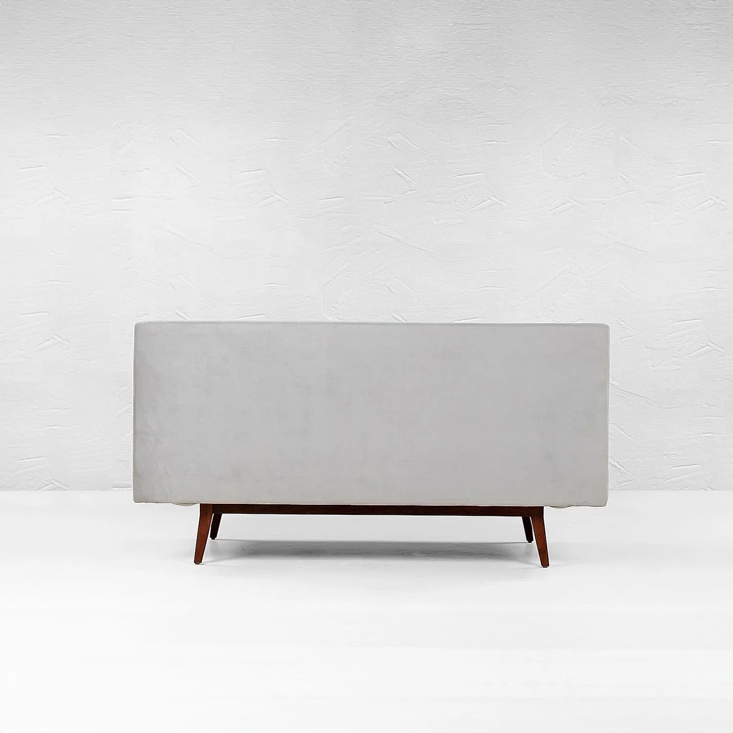 Kow Tow 2 Seater Wooden Sofa (Velvet, Grey)