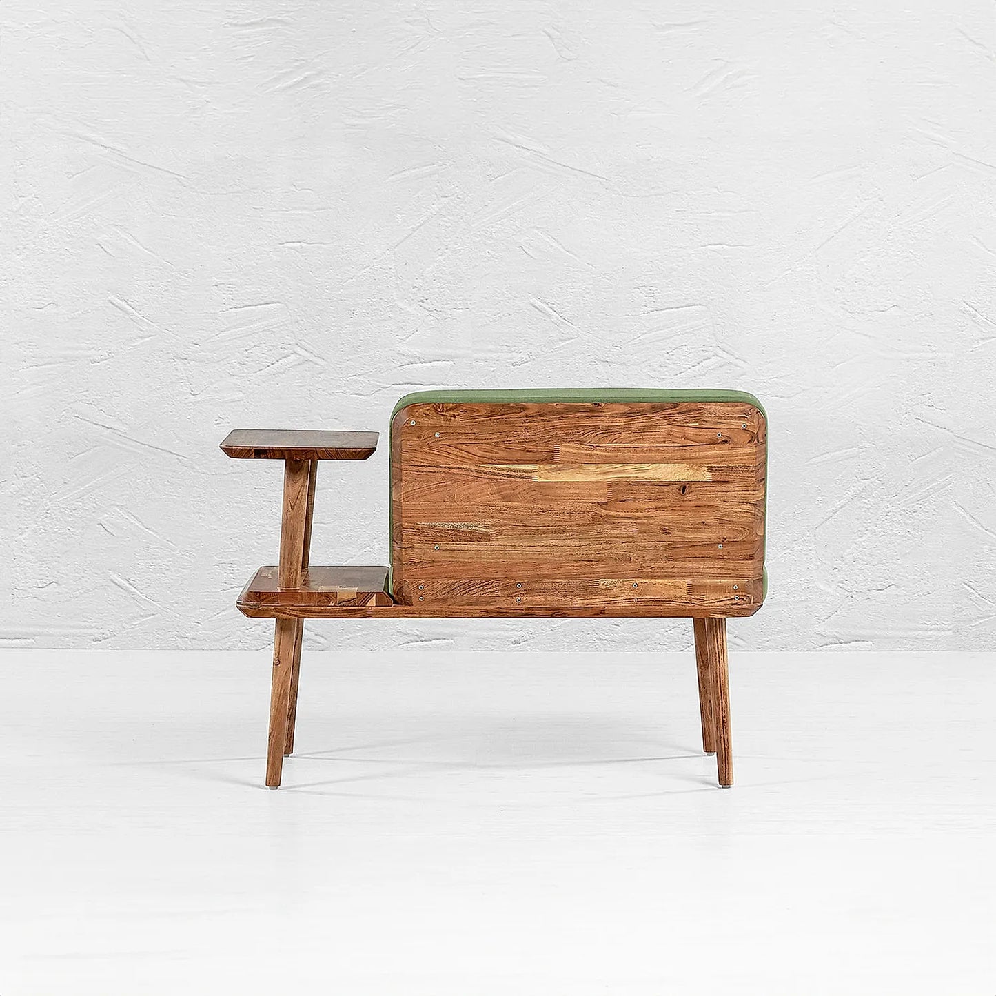 Domino Wooden Accent Chair (Linen, Green)