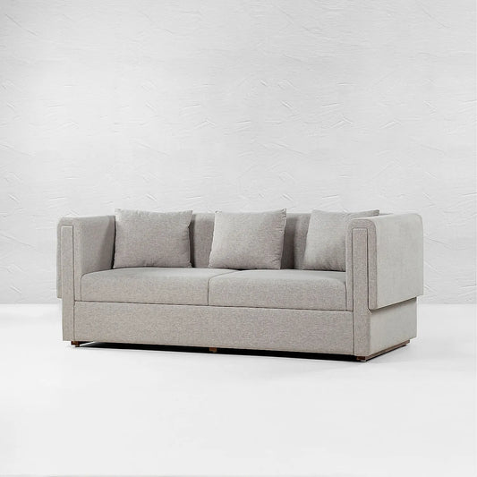 California 3 Seater Fabric Sofa (Linen, Grey)