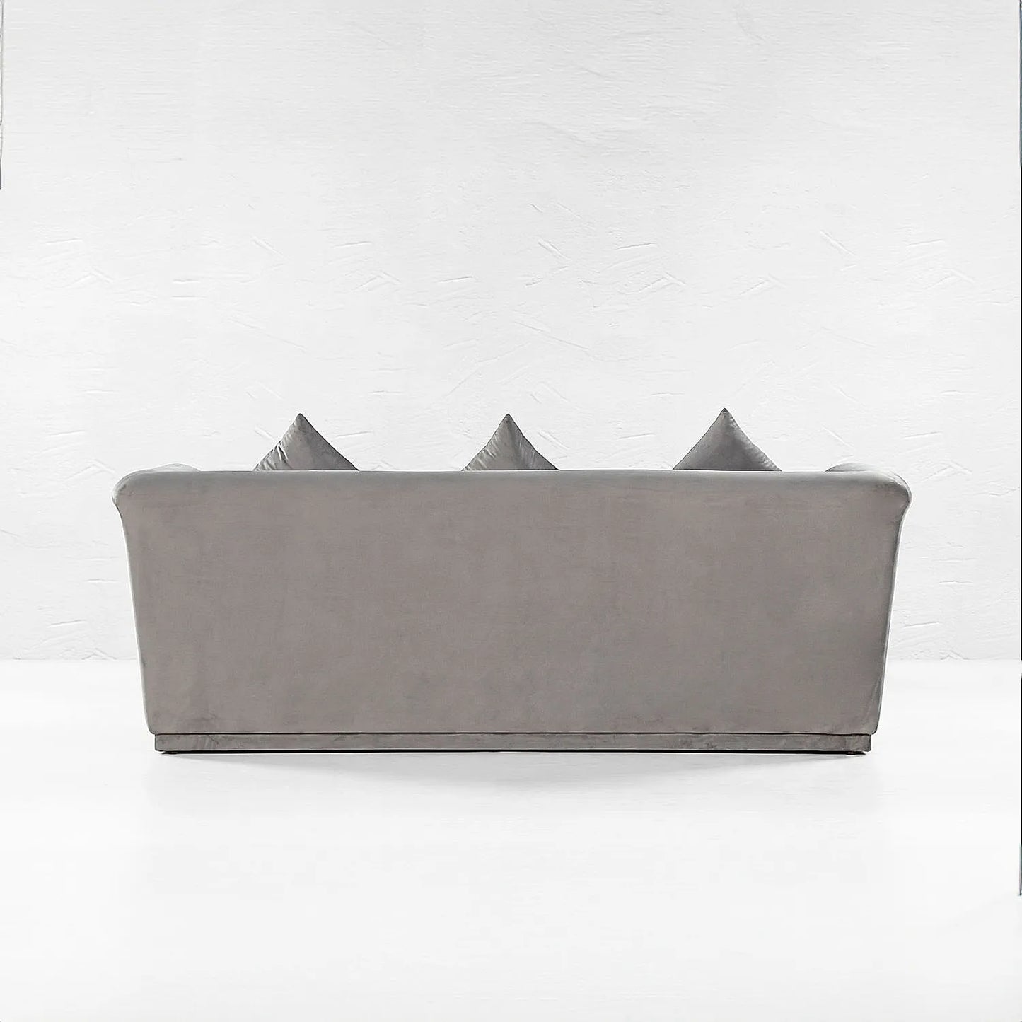 Hudson 3 Seater Fabric Sofa (Velvet, Grey)