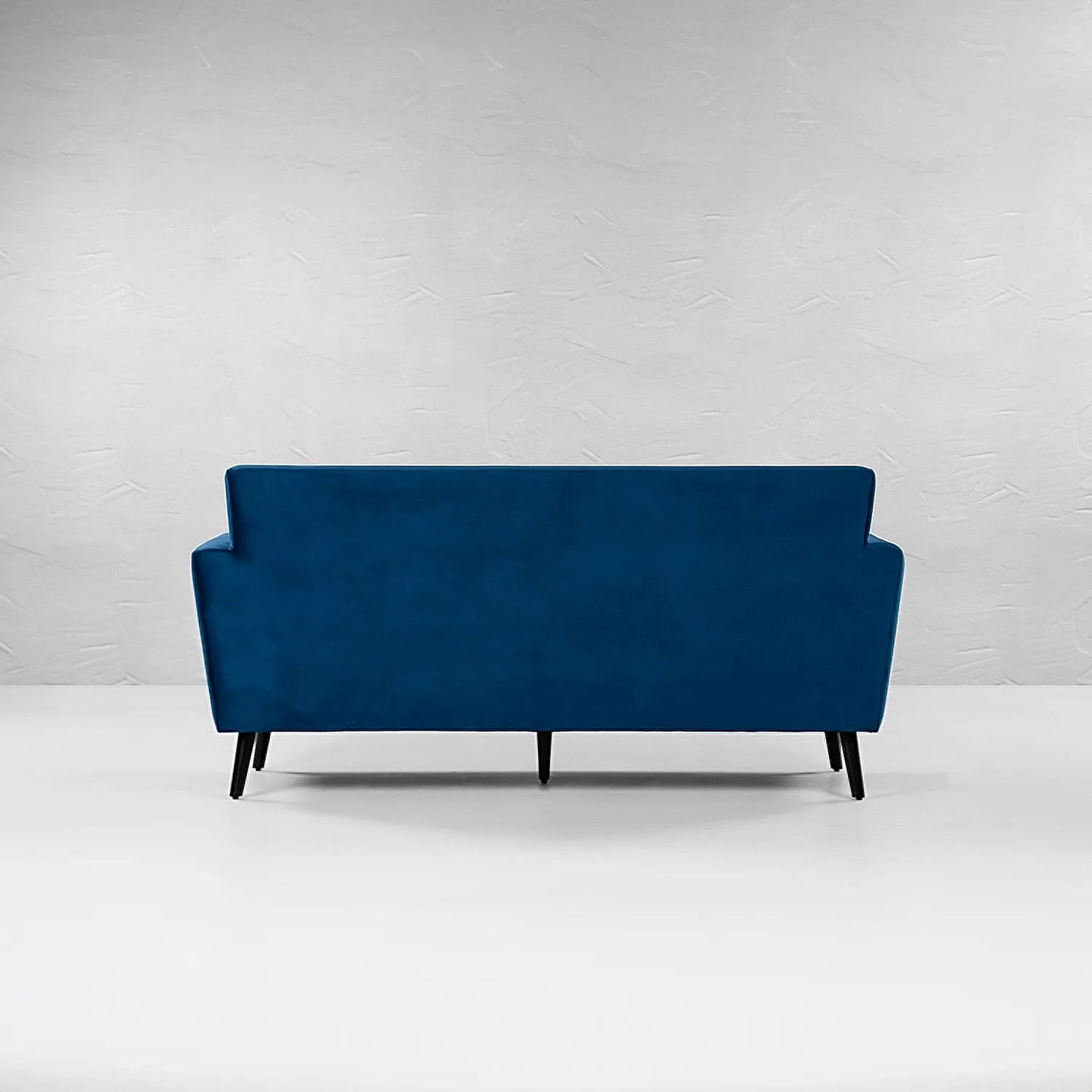 Cairo Wooden 3 Seater Sofa (Velvet, Blue)