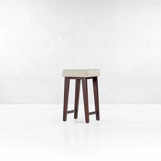 Prado Wooden Stool (Cotton Blend, Grey)