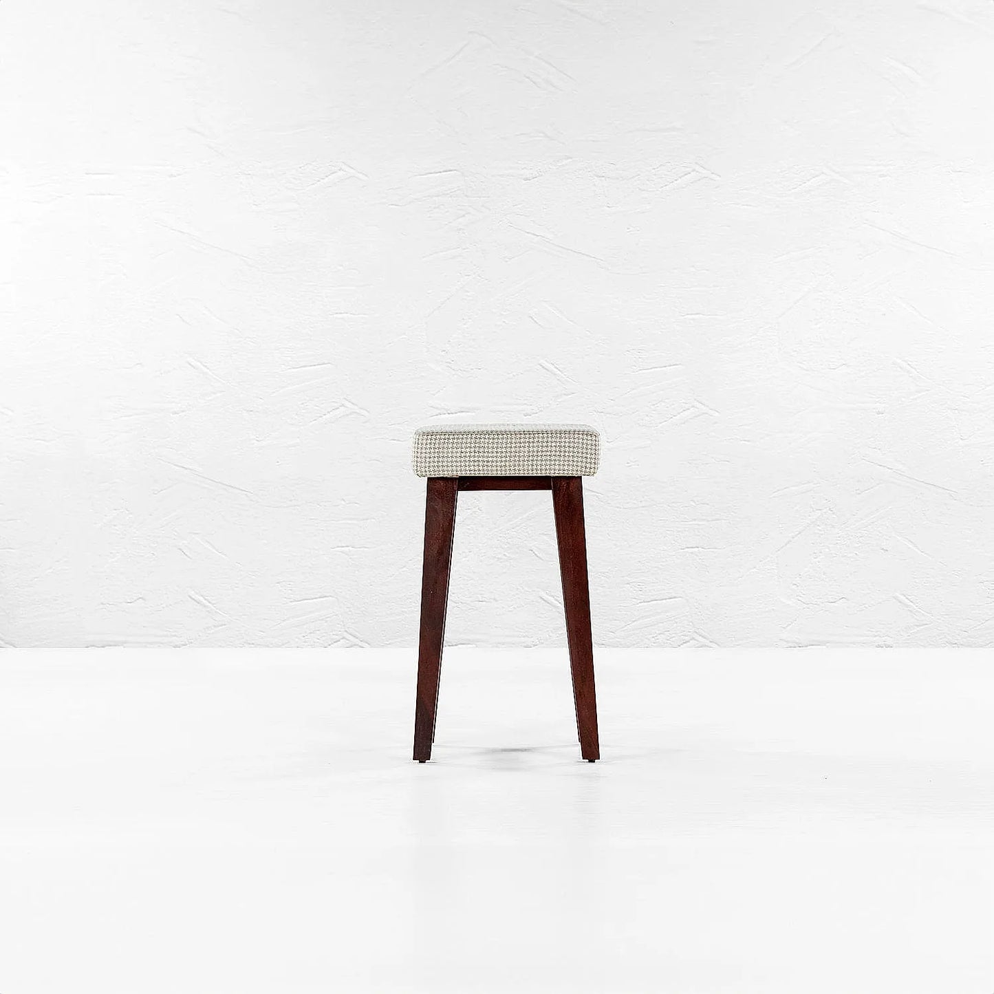 Prado Wooden Stool (Cotton Blend, Grey)