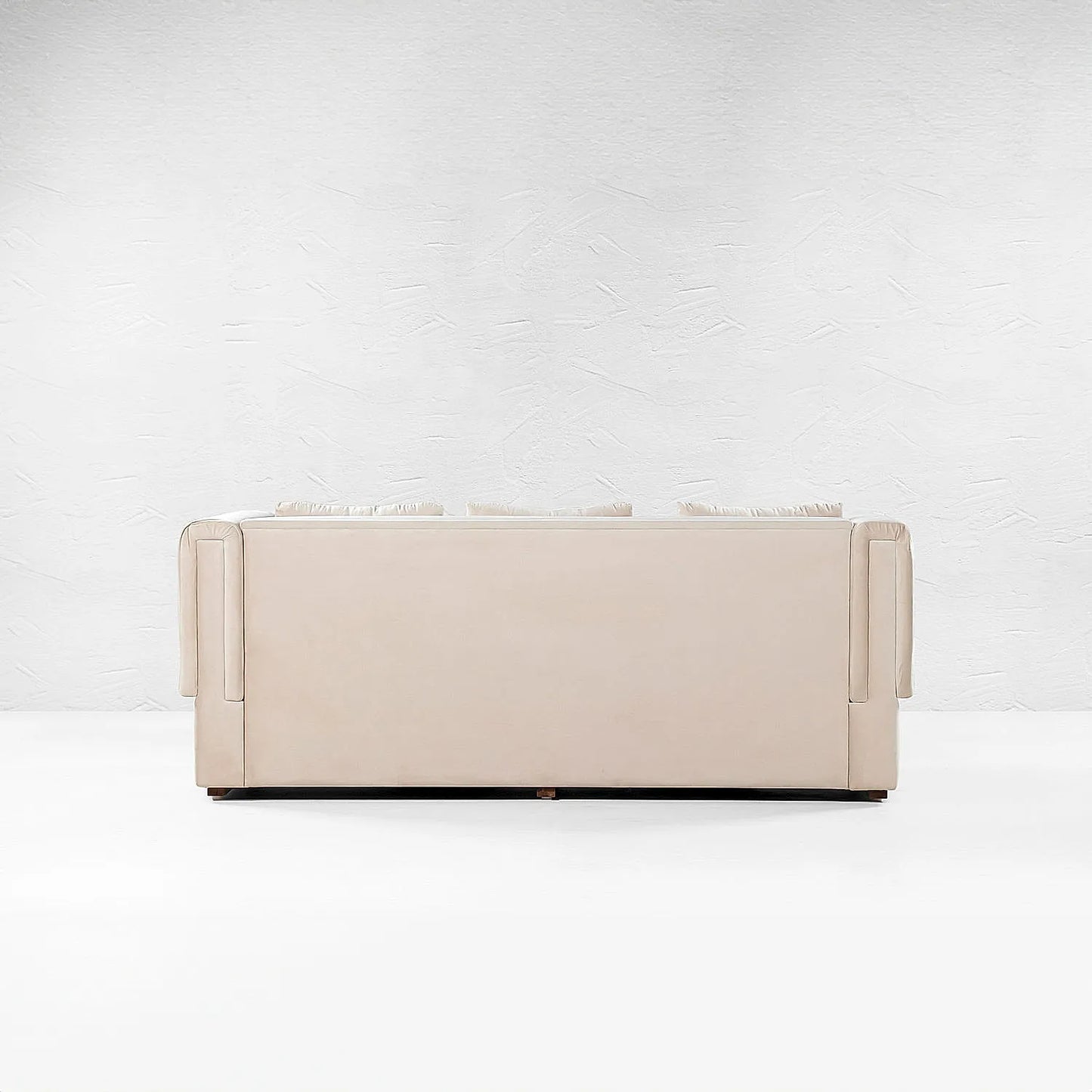 California 3 Seater Fabric Sofa (Velvet, Beige)