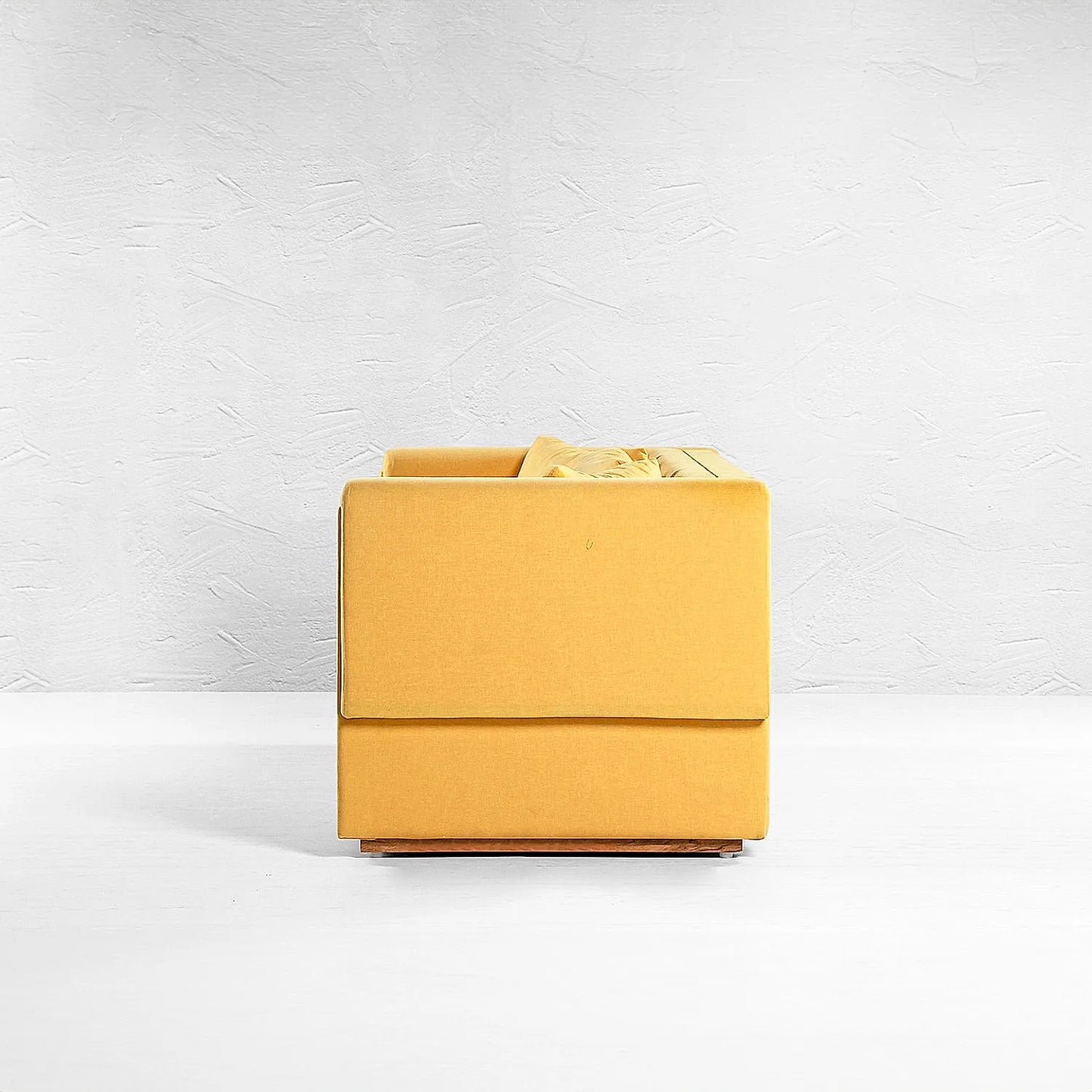 California 3 Seater Fabric Sofa (Linen, Yellow)